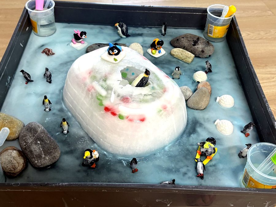 Penguins on ice